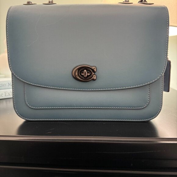 Coach Leather Blue Restored Shoulder Bag     $125  Used - Picture 1 of 5